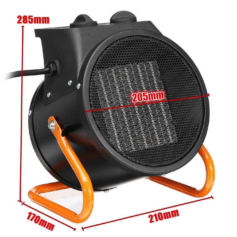 Aeroterma Electrica cu Rezistenta Ceramica, 220V, 3 trepte putere, flux aer 250 m³/h