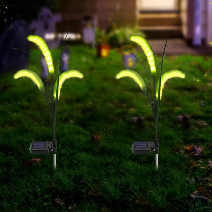 Set 2 Lampi Solare Decorative Iarba Ornamentala Verde 80cm Lumina Calda IP66 - detaliu produs