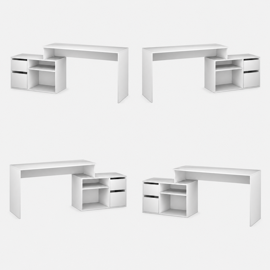 RESIGILAT - Birou modern 139x51x75 cm, cu corp de depozitare 92x40x53 cm, pentru birou, office sau home office