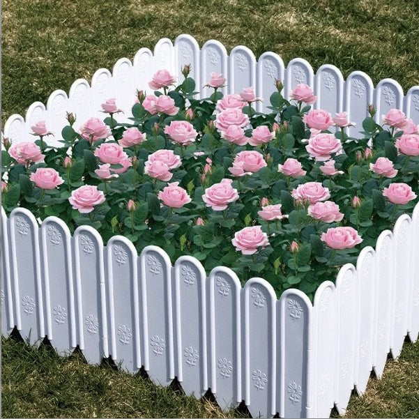Set 6 bucati garduri decorative pentru gradina, albe, 1.2m x 22cm