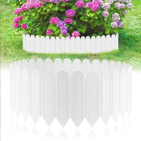 Set 6 bucati garduri decorative pentru gradina, albe, 1.2m x 22cm