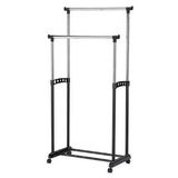 Suport metalic mobil dublu pentru imbracaminte - inaltime 140 cm - Tenq.ro