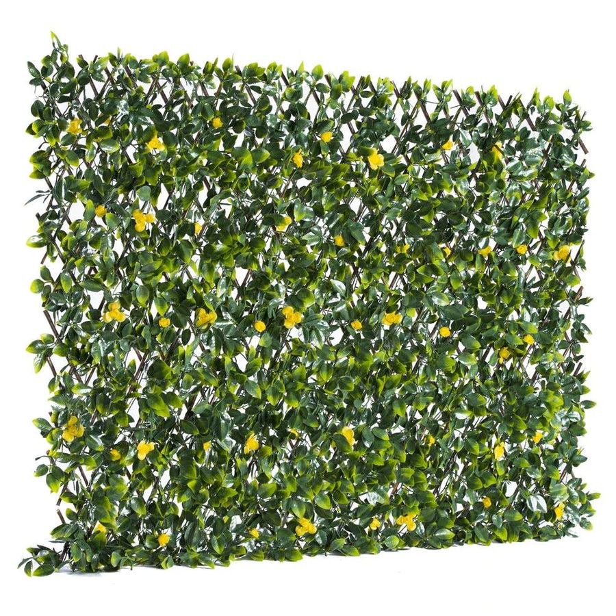 Gard viu artificial cu flori, extensibil, vesnic verde, 220x70 sau 120x120