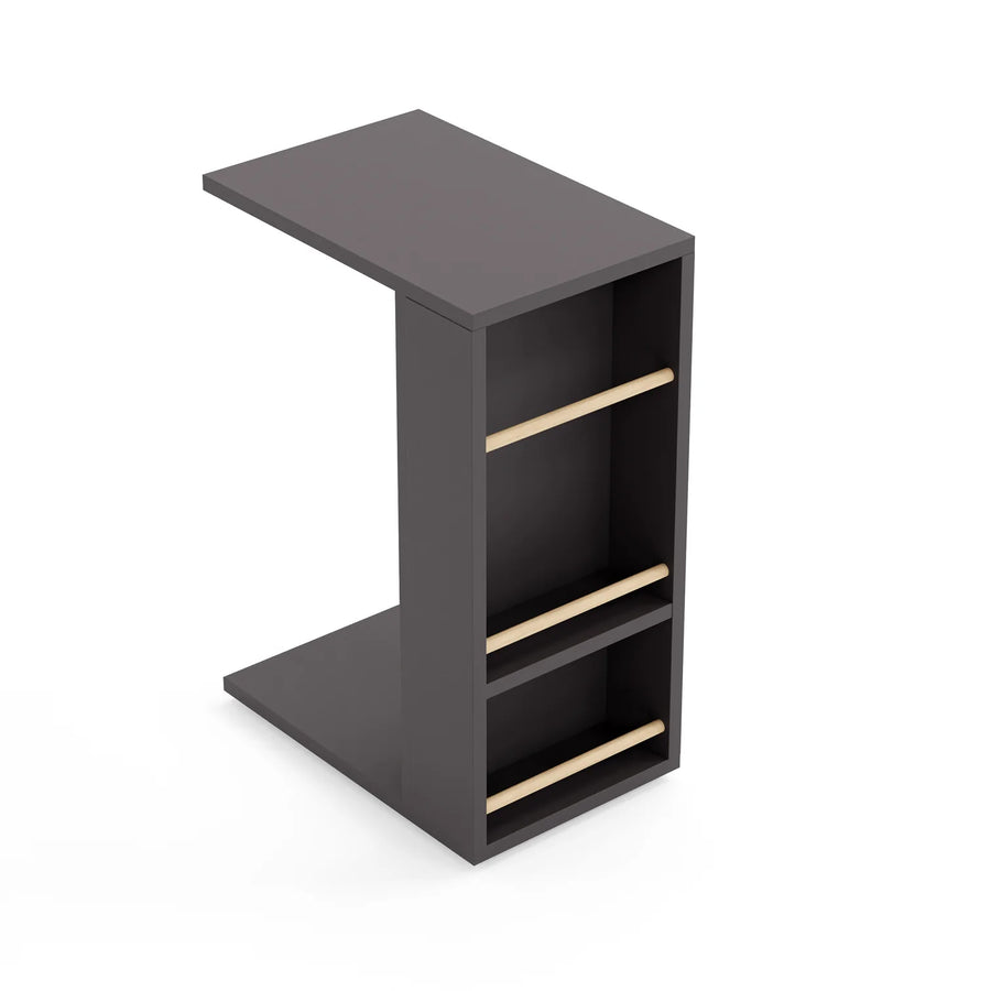 Masuta laterala cu 2 rafturi, 44 x 30 x 57 cm, design compact, stil modern scandinav
