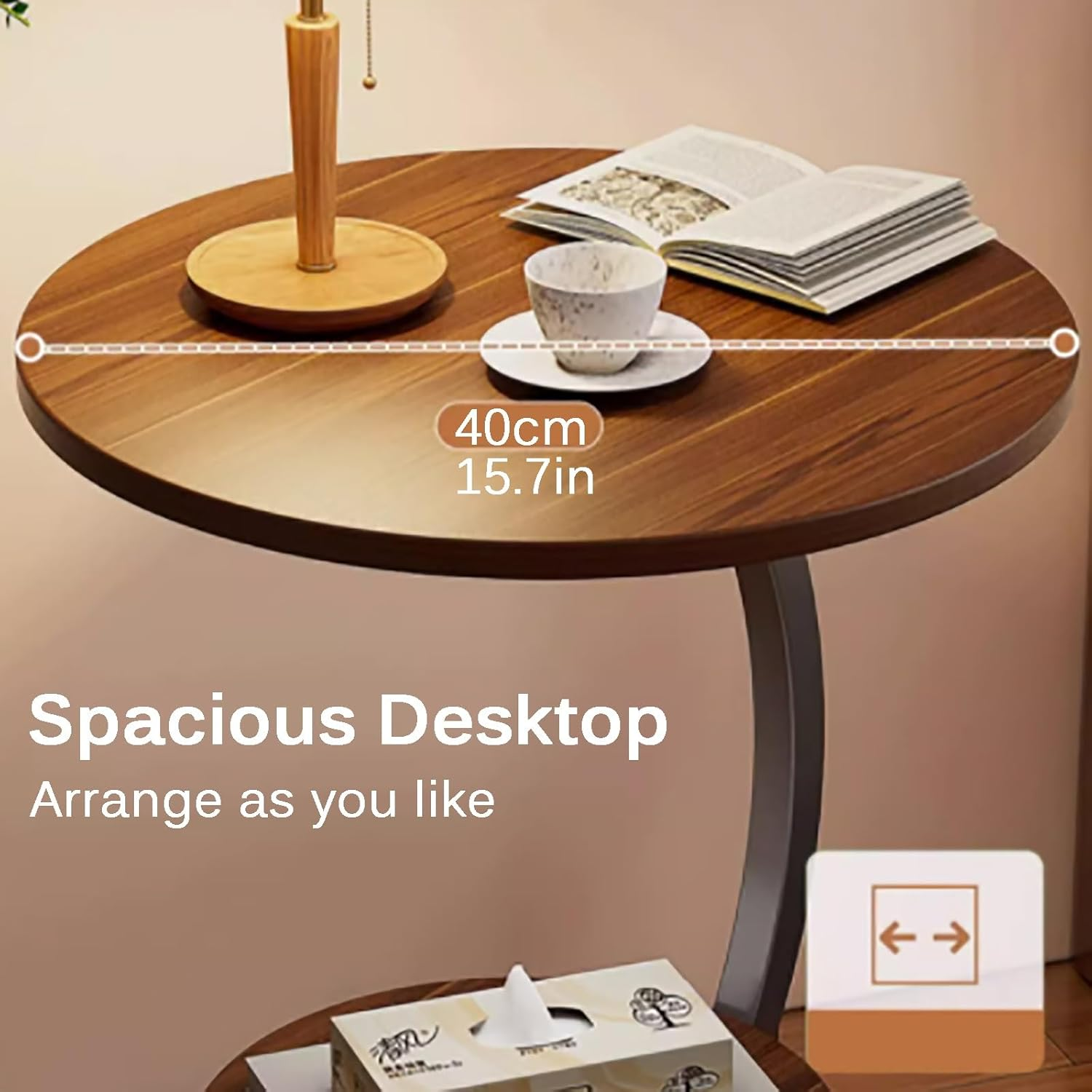 RESIGILAT - Masuta de cafea pentru living, design nordic, elegant, 62x40cm