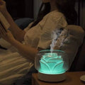 Umidificator pentru camera in forma de trandafir 400ml, lumina de noapte Led in 7 Culori, Alb