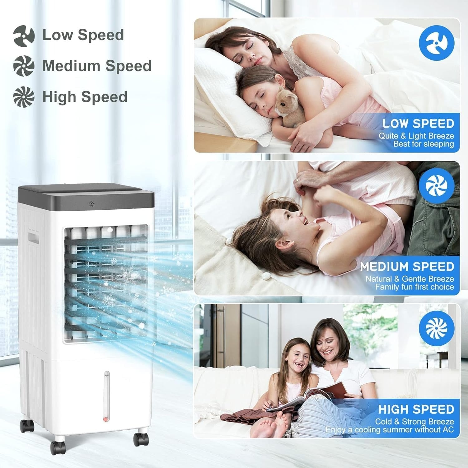 RESIGILAT - Aer conditionat portabil JT-909, 65W, 6L, cu telecomanda si functie de oscilare
