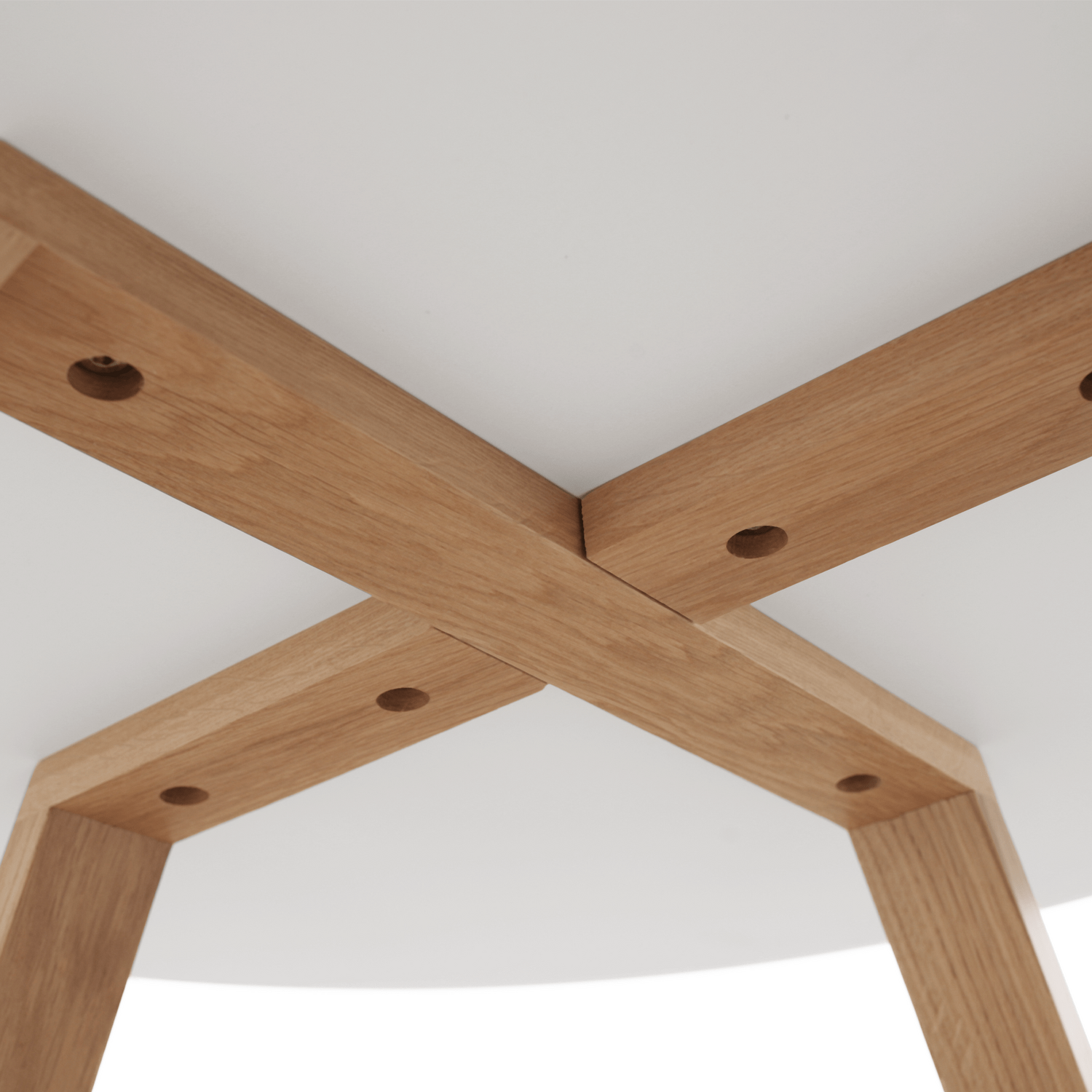 Masuta de cafea alba cu picioare din lemn natural 80x39 cm