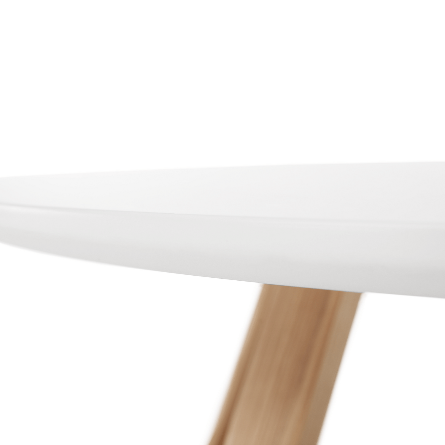 Masuta de cafea alba cu picioare din lemn natural 80x39 cm