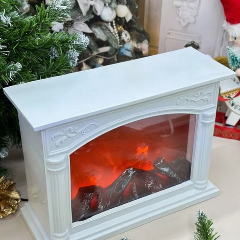 Semineu decorativ cu efect de flacara LED, 55x40x13 cm