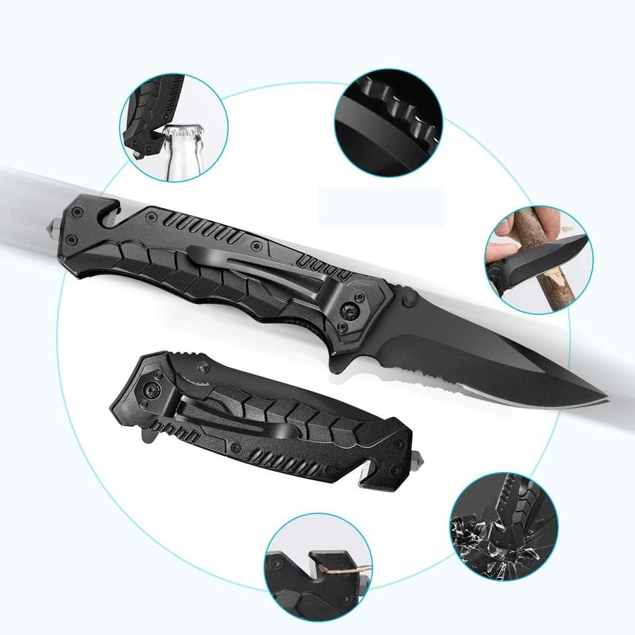 Kit multifunctional, 19 piese, excelent pentru drumetii, vanatoare, pescuit, camping