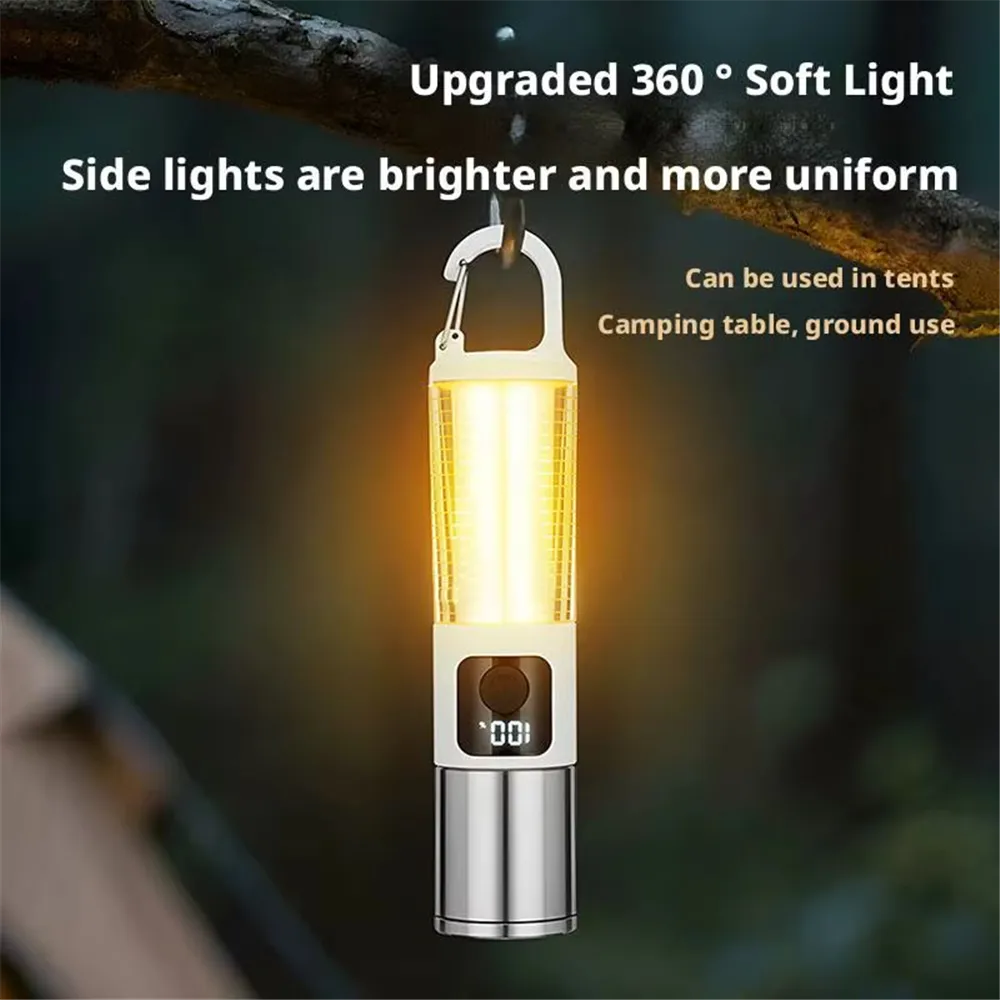 Lanterna LED telescopica, cu display si carlig de prindere, incarcare USB Type-C, CB-005