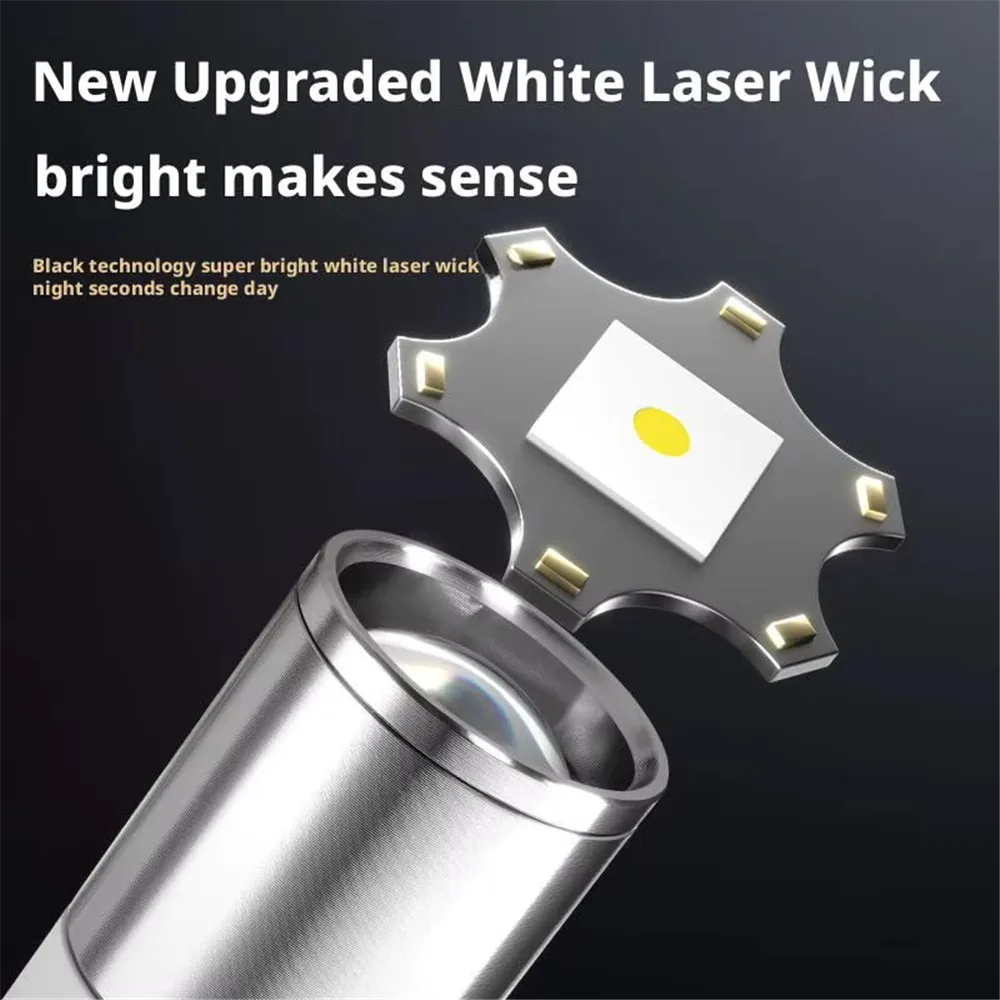 Lanterna LED telescopica, cu display si carlig de prindere, incarcare USB Type-C, CB-005