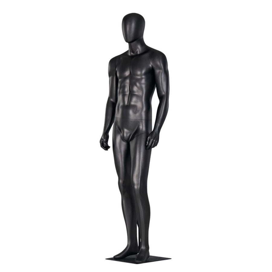 Manechin vitrina full body din fibra de sticla – model barbat sau femeie, cu cap tip ou si baza metalica