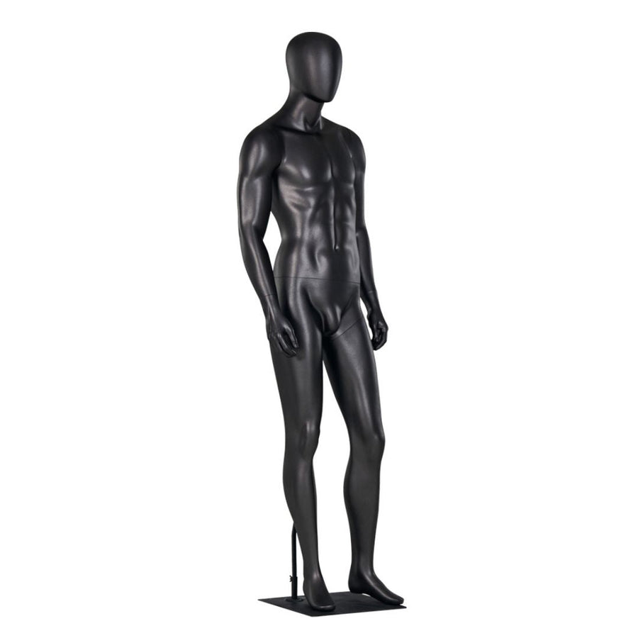 Manechin vitrina full body din fibra de sticla – model barbat sau femeie, cu cap tip ou si baza metalica