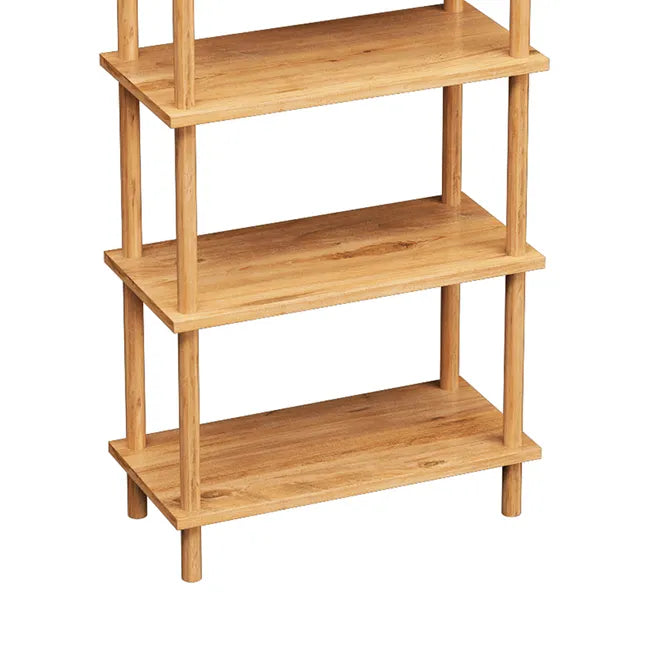 Raft decorativ cu 5 polite  din lemn, design modern, 29x60x137 cm