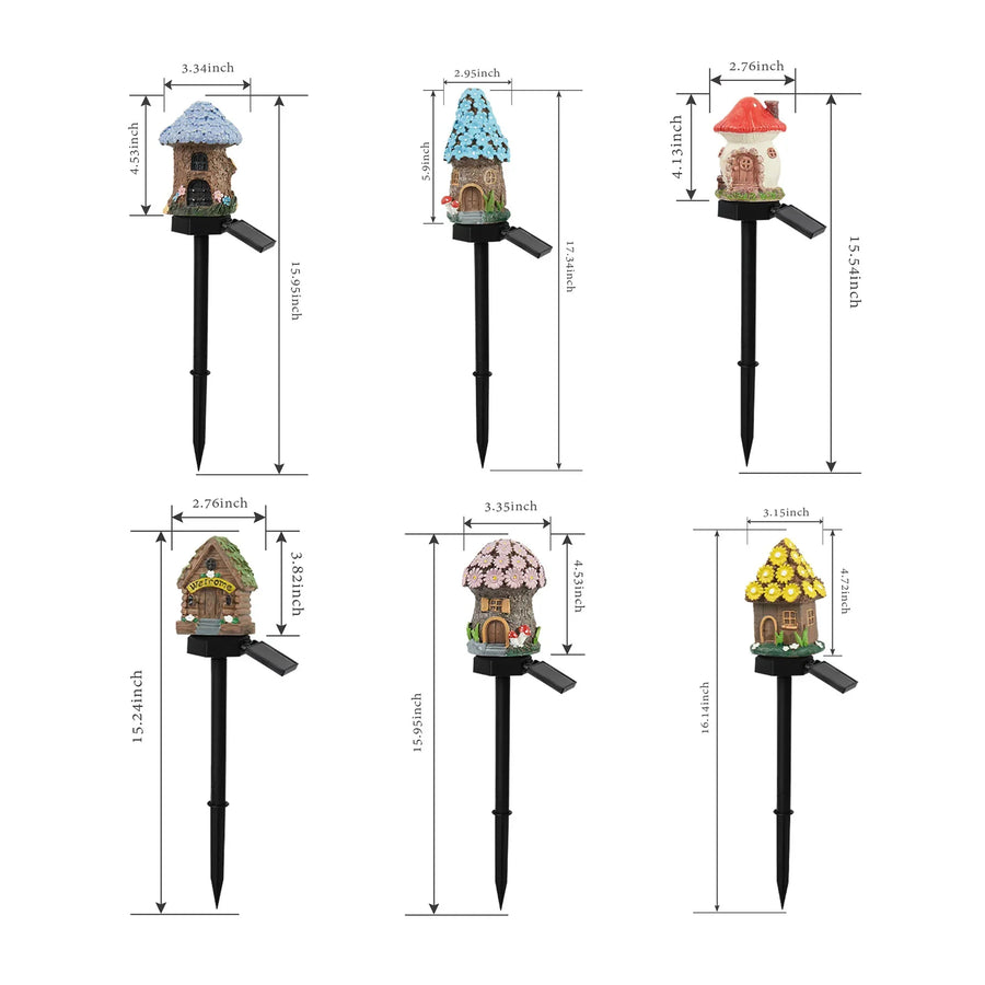 Lampa decorativa de gradina cu încarcare solara, model casuta din povesti