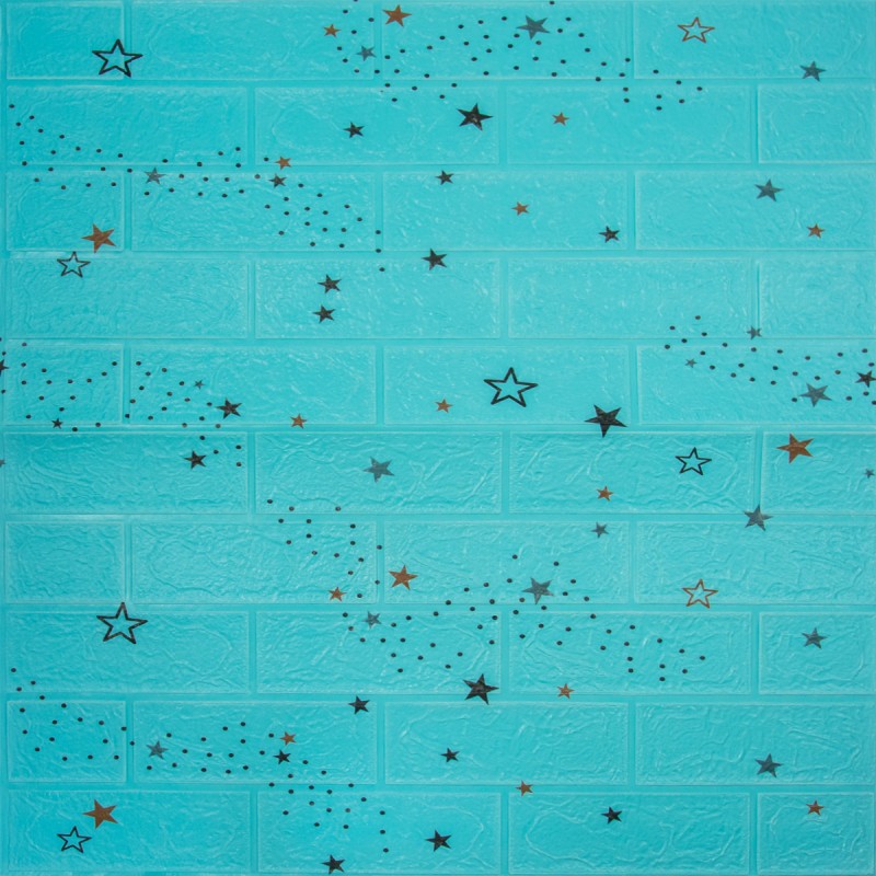 Tapet 3D caramida cu stelute auto-adeziv pentru interior, 70 x 77 cm