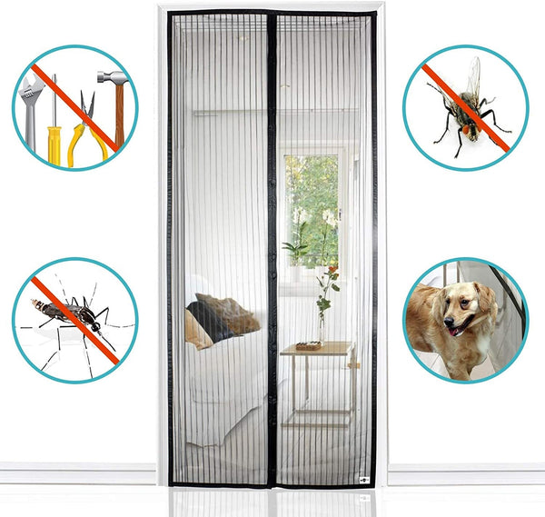 Set 3 perdele magnetice antiinsecte 190 x 100 cm