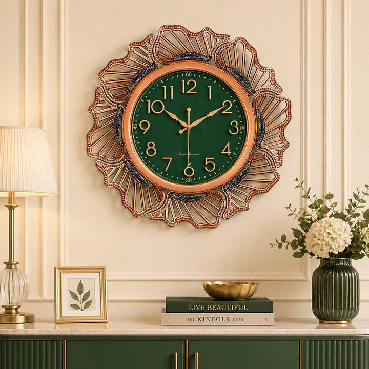 Ceas de perete modern decorativ 57 cm design elegant cu cadran mare silentios