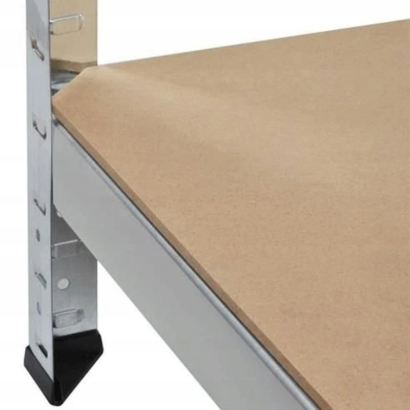 RESIGILAT - Raft metalic cu 5 polite, cadru otel galvanizat, polita MDF, 175kg/polita