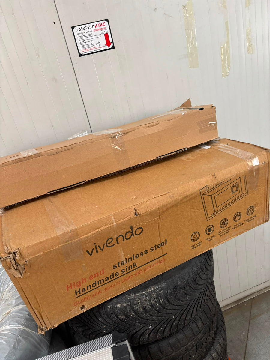 RESIGILAT — Chiuveta Bucatarie Multifunctionala Negru Grafit cu 2 Cascade, Robinet Cascada, Afisaj Digital Temperatura, Accesorii Incluse 750x450mm · Bun #002