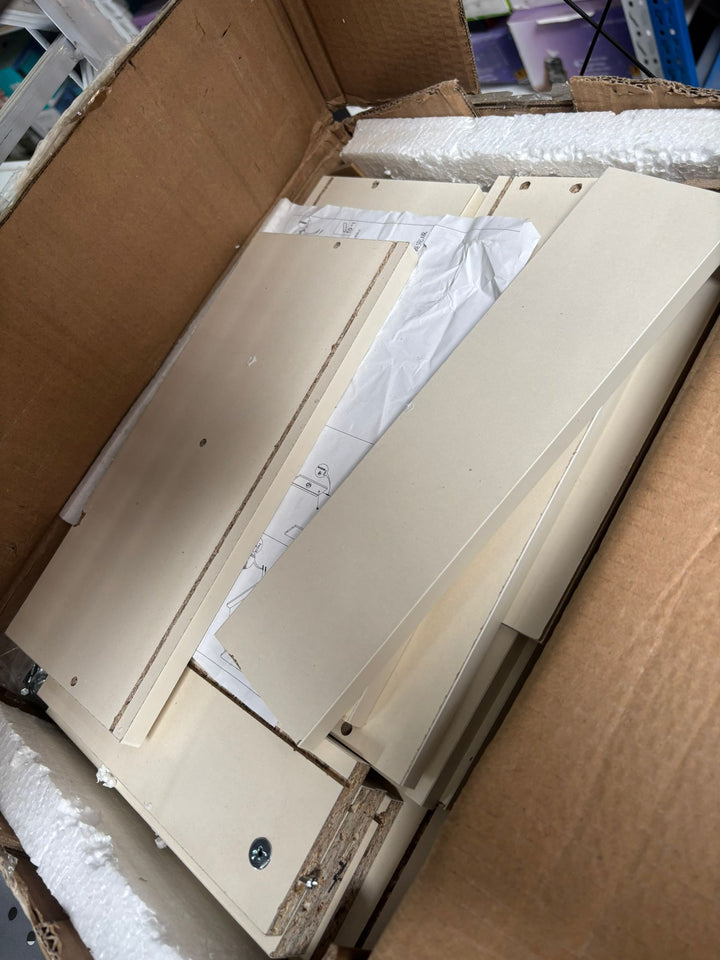 RESIGILAT — Noptiera minimalista din PAL cu 2 sau 3 sertare Cu 2 sertare / Crem 32.5 x 26 x 48 cm · Acceptabil #001