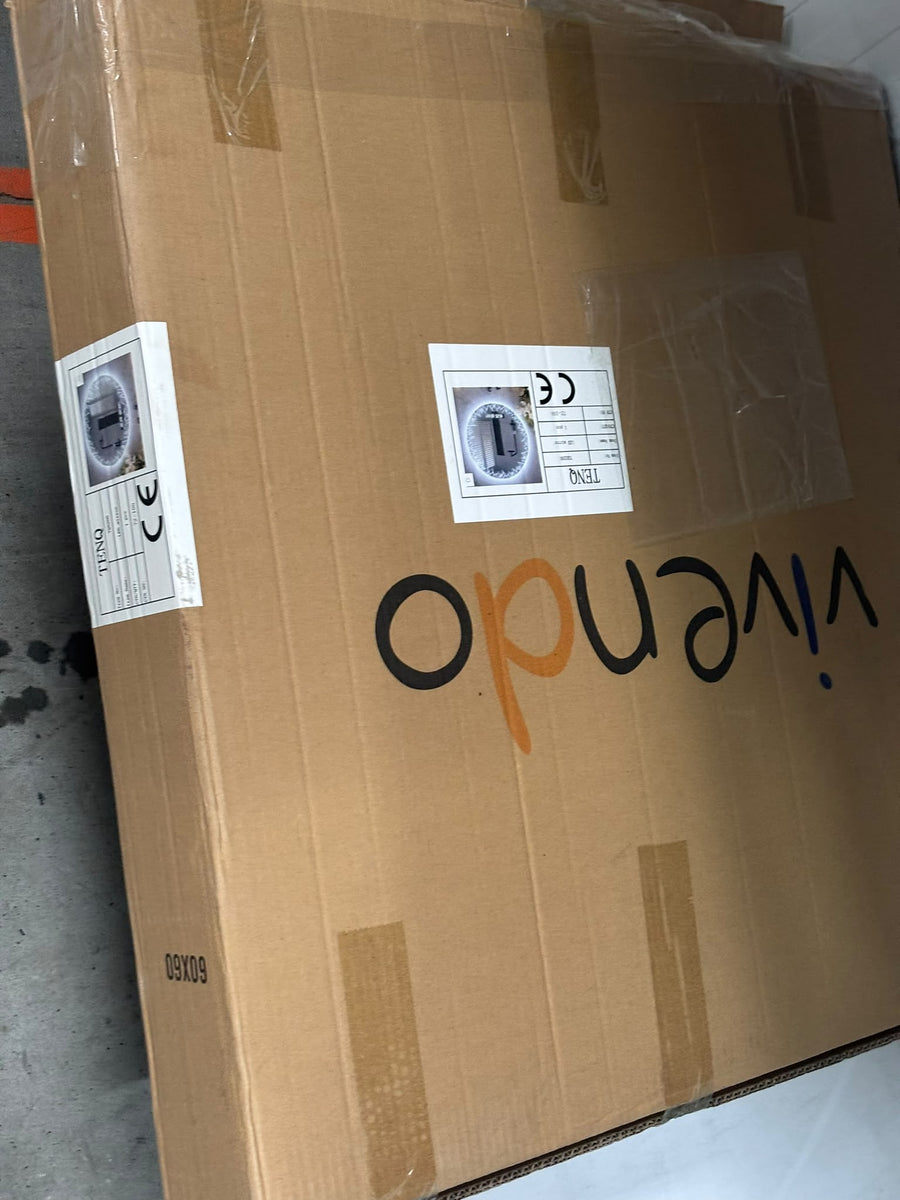 RESIGILAT — Oglinda LED baie cu dezaburire, ceas si termometru, 60cm · Acceptabil #001