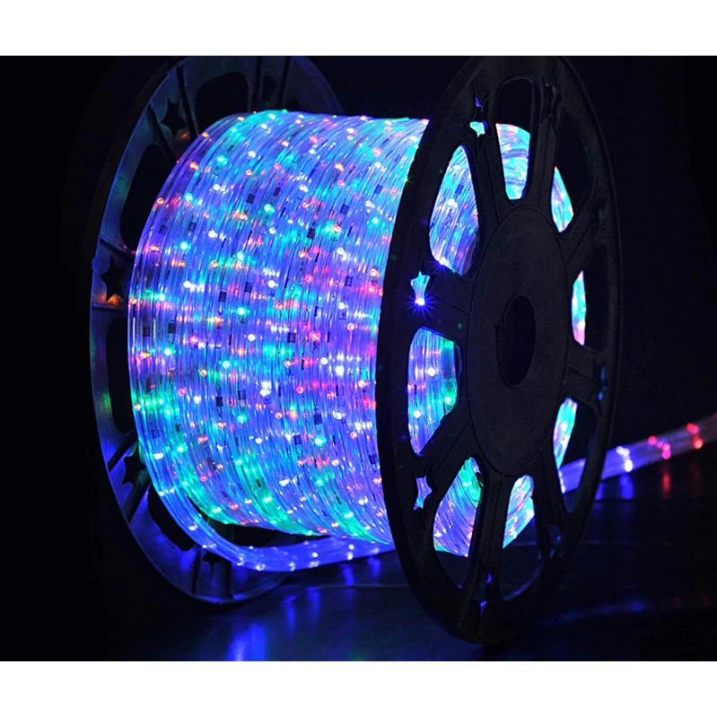 Instalatie tip furtun luminos LED 100m, cu joc de lumini, diverse culori, 2 alimentatoare