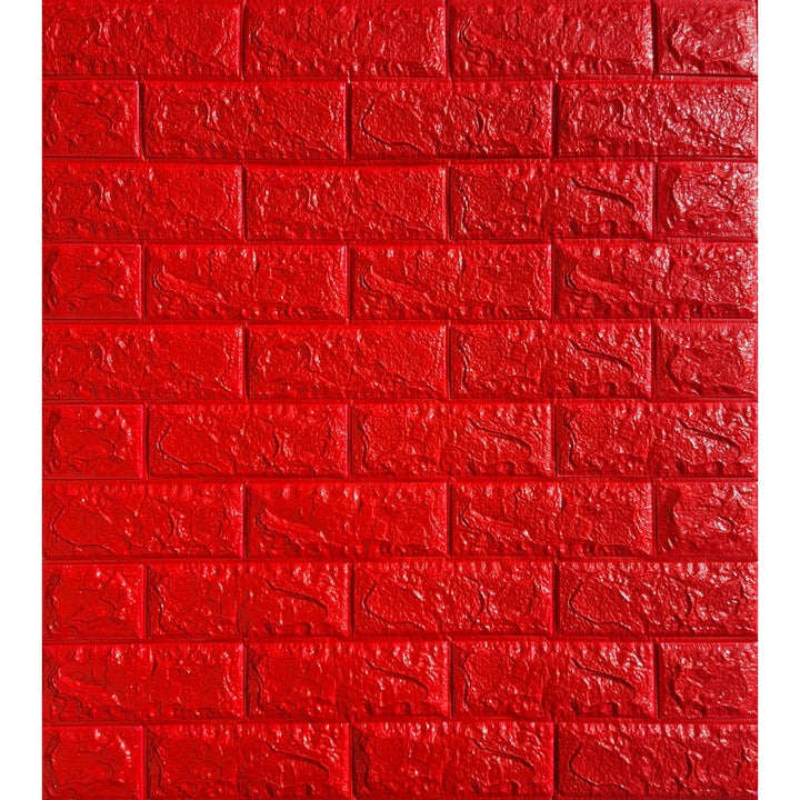 Tapet 3D caramida rosie auto-adeziv pentru interior, 70 x 77 cm