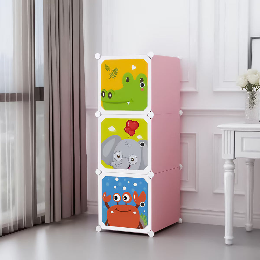 Dulap modular pentru copii, 3 rafturi, durabil, 111x37x37 cm, diferite modele