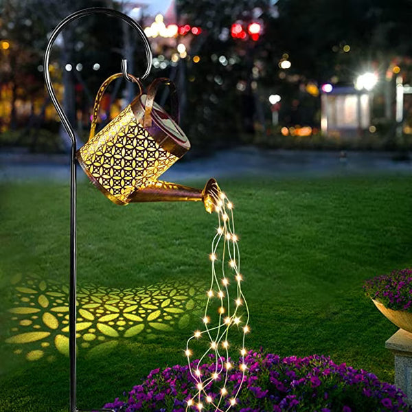 Lampa solara decorativa tip stropitoare – LED cu efect cascada, pentru gradina si terasa din ABS si metal