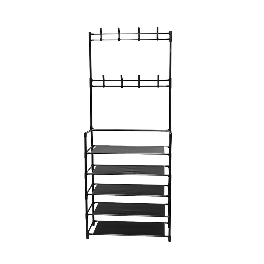 Cuier pentru haine cu suport pantofi, 5 rafturi, 80cm