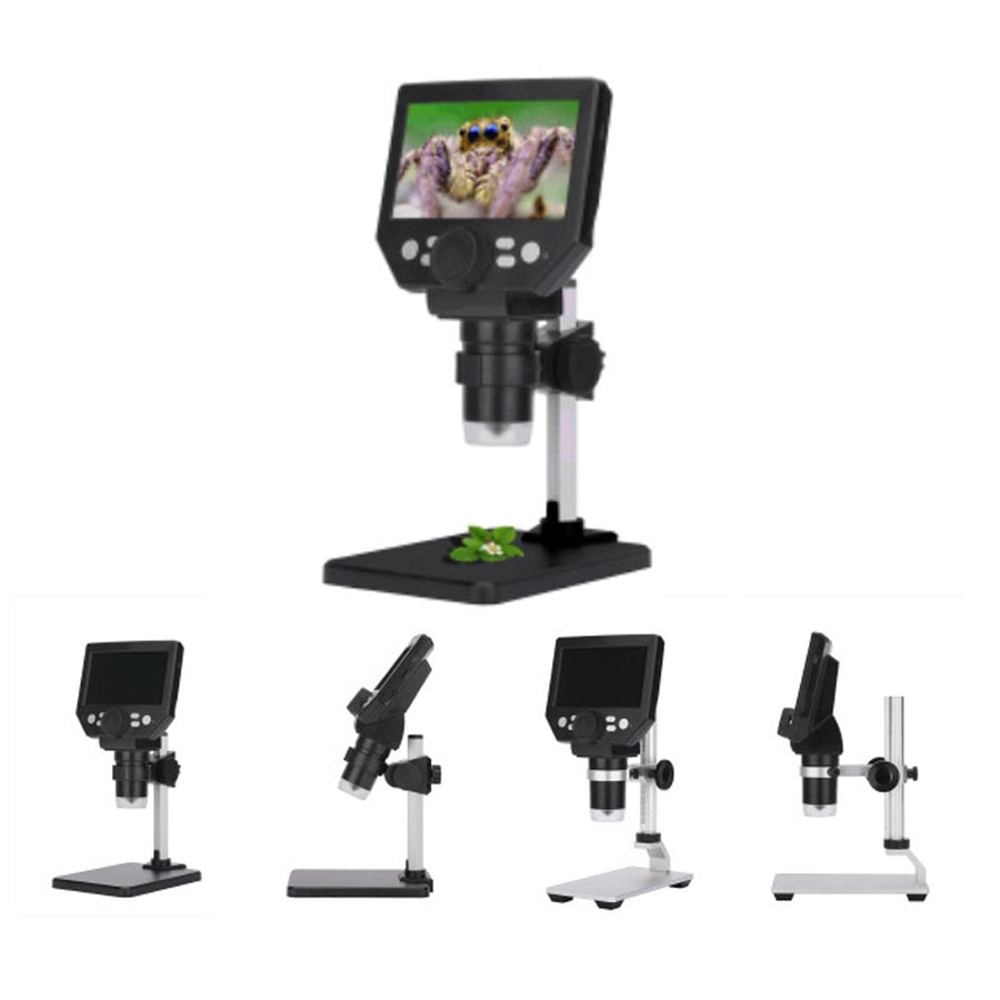 Microscop digital LCD 4.3” HD, 8MP, zoom 1-1000X, 8 LED-uri, baterie reincarcabila si suport PC