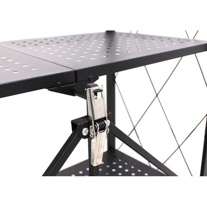 Raft depozitare metalic, pliabil, pe roti, 4 polite, 71.5 x 39 x 124 cm