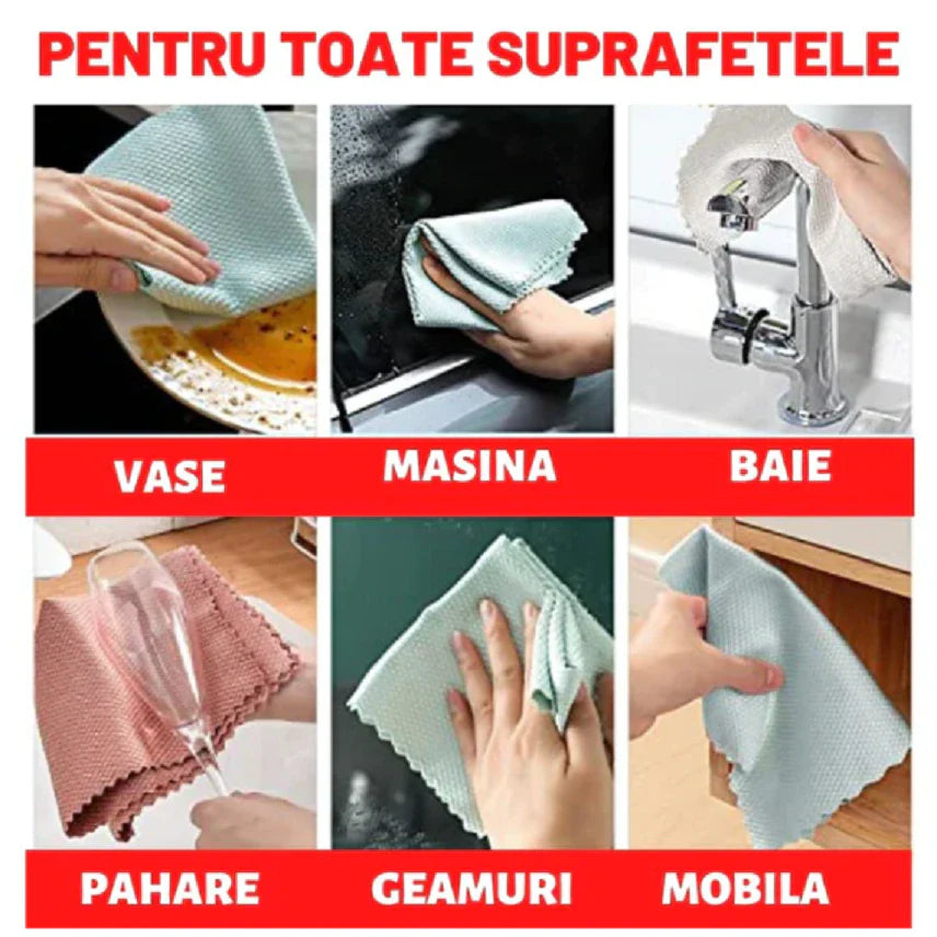 Set 10 lavete microfibra 30 x 40 cm