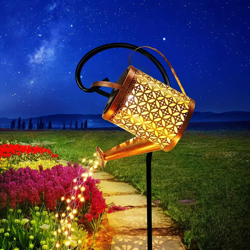 Lampa solara decorativa tip stropitoare – LED cu efect cascada, pentru gradina si terasa din ABS si metal