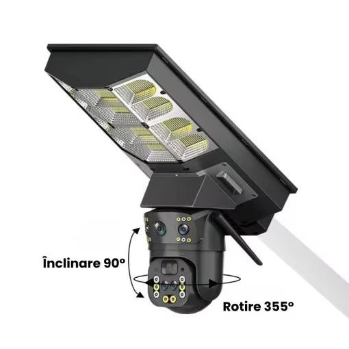 Lampa Solara cu Camera de Supraveghere SIM 4G, Aplicatie Mobila V380, 1920x2160, Microfon + Difuzor incorporat