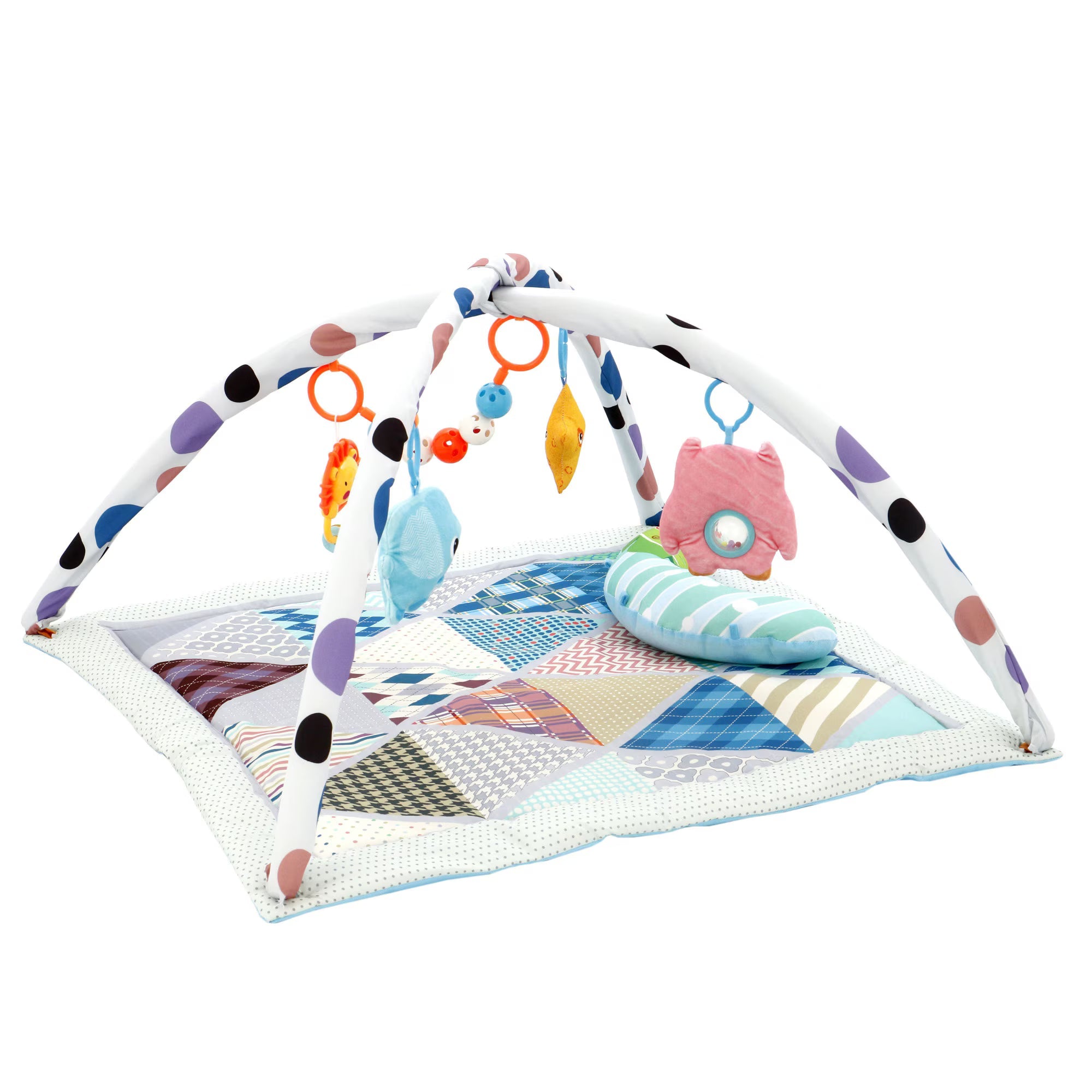 Centru de joacă complet  cu cort, salteluță, pernuta, și 4 jucării – de la 6 luni la 5 ani, 82x1.26 cm