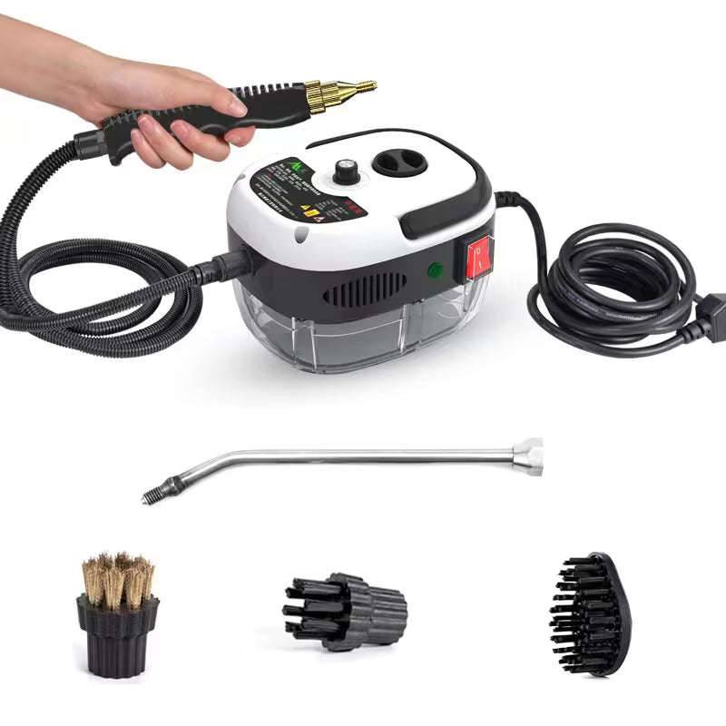 Aparat de curatat cu abur, 4 accesorii incluse, 2500W, alb/negru