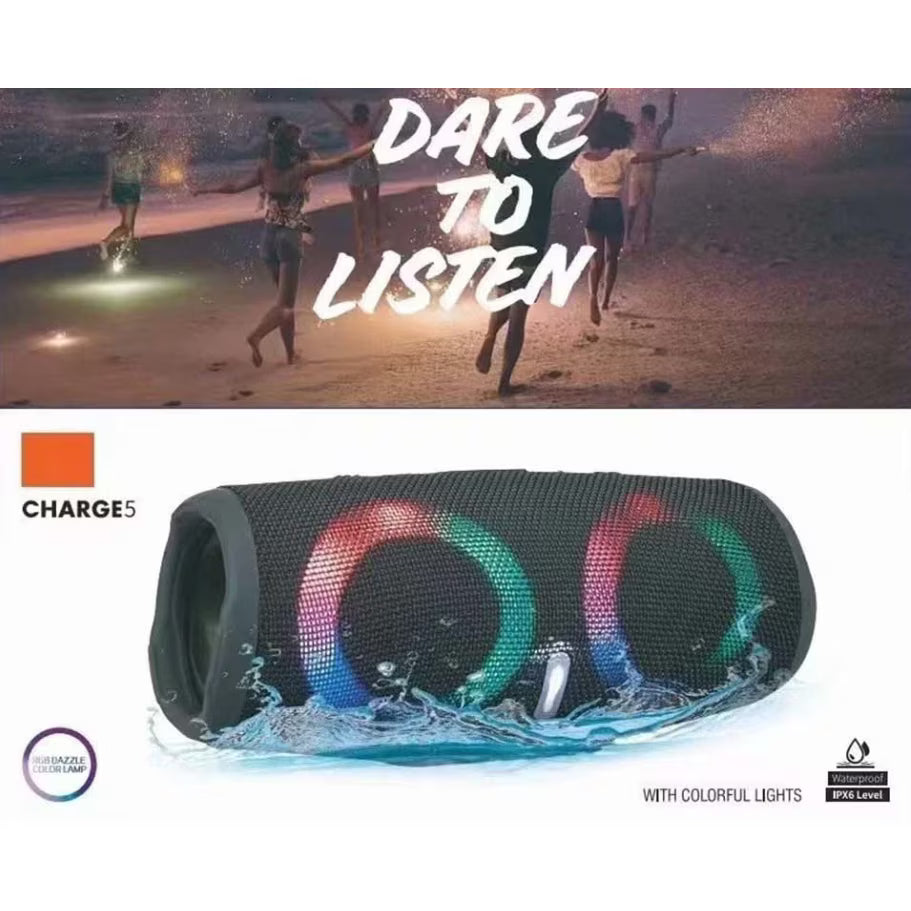 Boxa Charge 5 Bluetooth cu Leduri RGB, Usb, Slot de Card TF, Radio FM si Waterproof IPX6