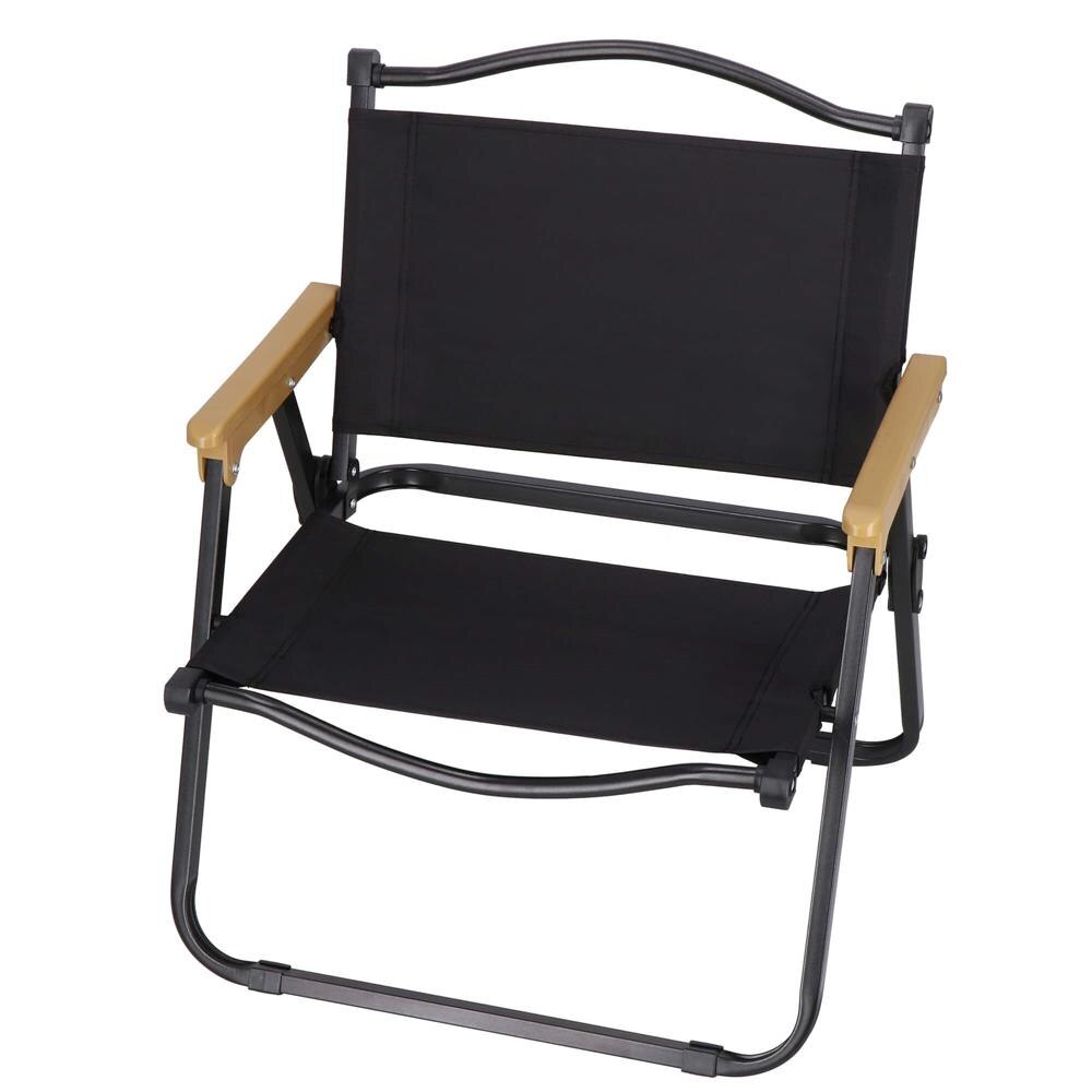 Scaun metalic plabil pentru gradina, camping sau plaja, 54x59x76 cm, negru