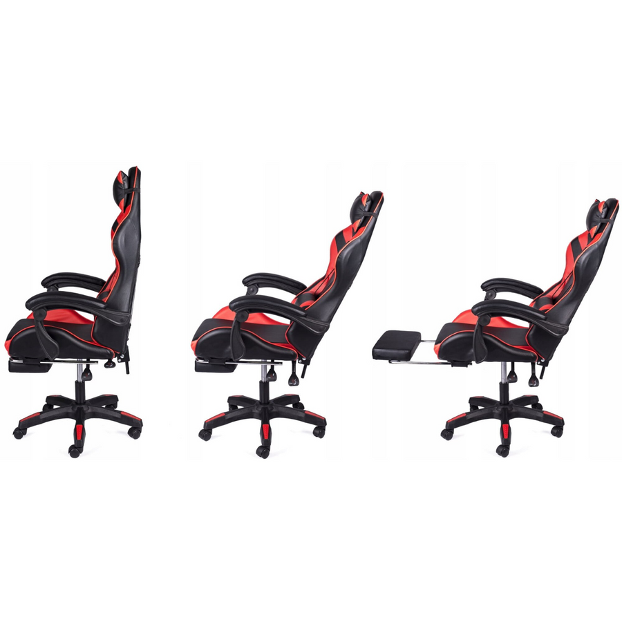 RESIGILAT - Scaun Gaming Racing SpeedX GT, Piele Ecologică, Recliner, Perne Ergonomice și Suport pentru Picioare