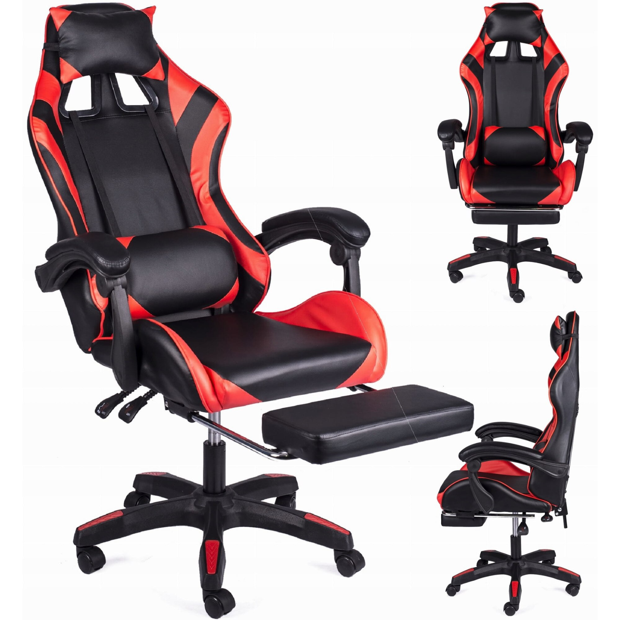 RESIGILAT - Scaun Gaming Racing SpeedX GT, Piele Ecologică, Recliner, Perne Ergonomice și Suport pentru Picioare