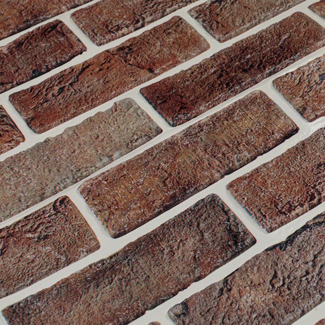 Tapet 3D  model caramida in relief maro auto-adeziv pentru interior, 70 x 77 cm