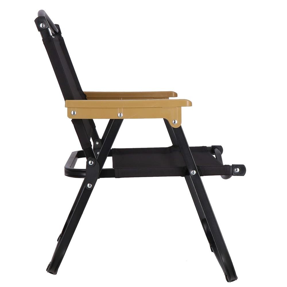 Scaun metalic plabil pentru gradina, camping sau plaja, 54x59x76 cm, negru