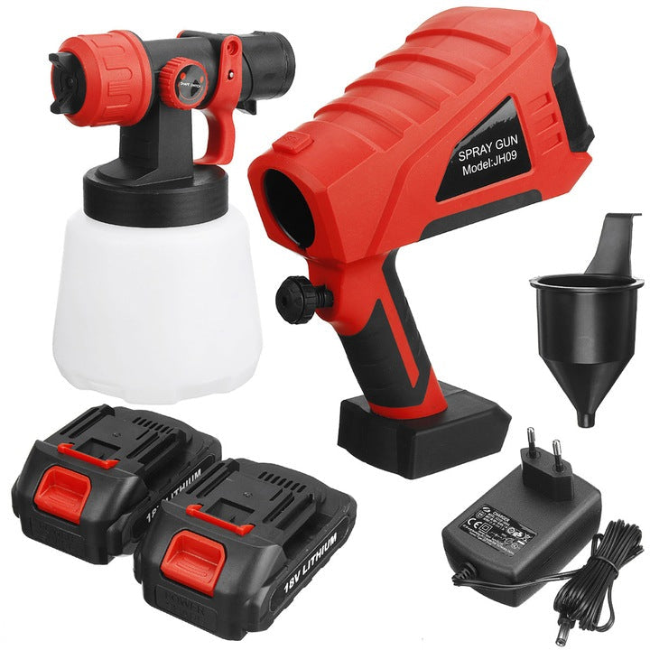 Pistol Electric de vopsea cu 2 acumulatori de 48v, 1000ml - 3 moduri de pulverizare, ideal pentru tavane, pereti si garduri, albastru