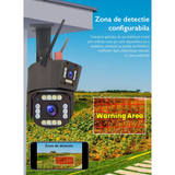 Camera de Supraveghere Tripla WIFI, 12MP, Exterior/Interior, Ultra HD, 5X zoom, Rotire, Leduri, Lumina, Comunicare