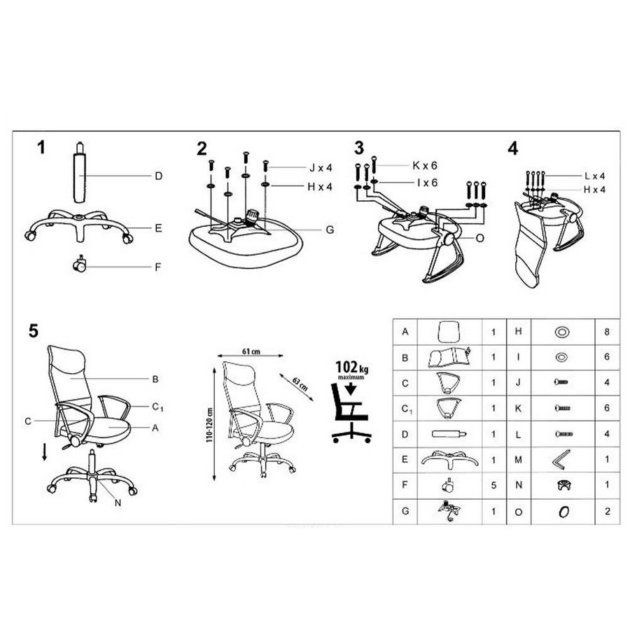 Scaun de birou ergonomic, mesh, inaltime reglabila, mecanism tilt, Negru