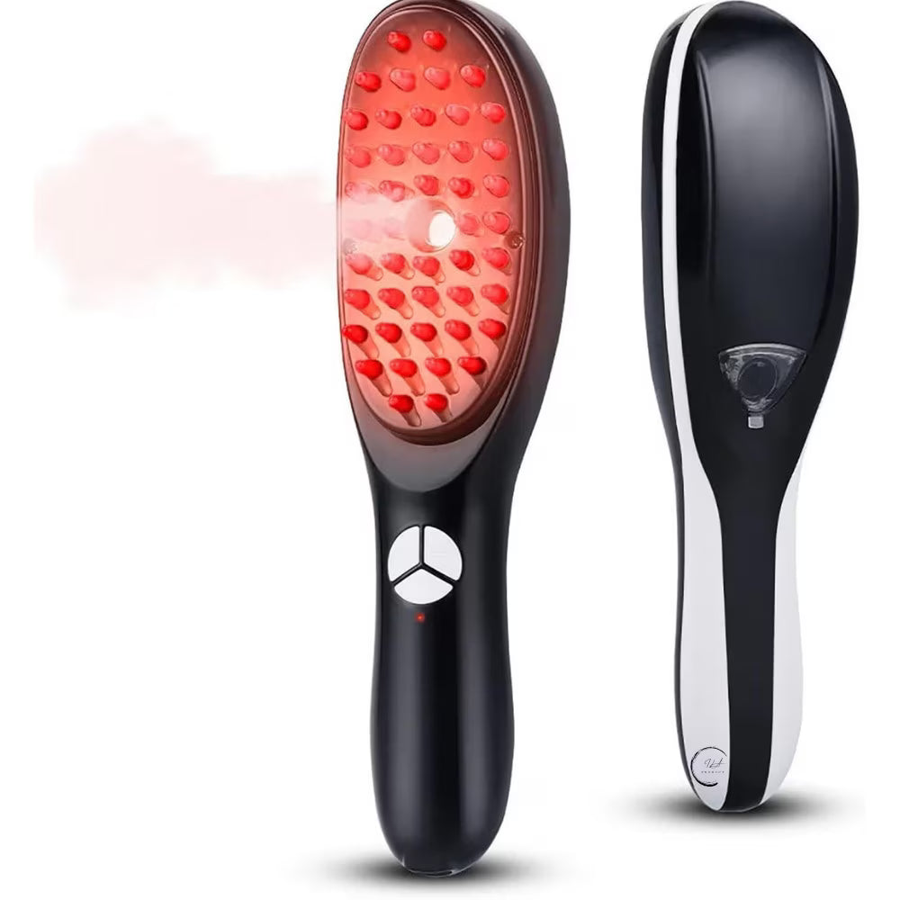 Perie termica inteligenta cu ionizare si lumina infrarosie, 46 puncte de masaj prin 3 trepte vibratii